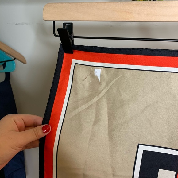 SOLD❌Burberry Monogram Stripe Silk Square Scarf - Picture 3 of 7